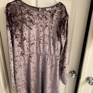Lavender velvety skater Dress with Ruffle Sleeve Vintage Target
